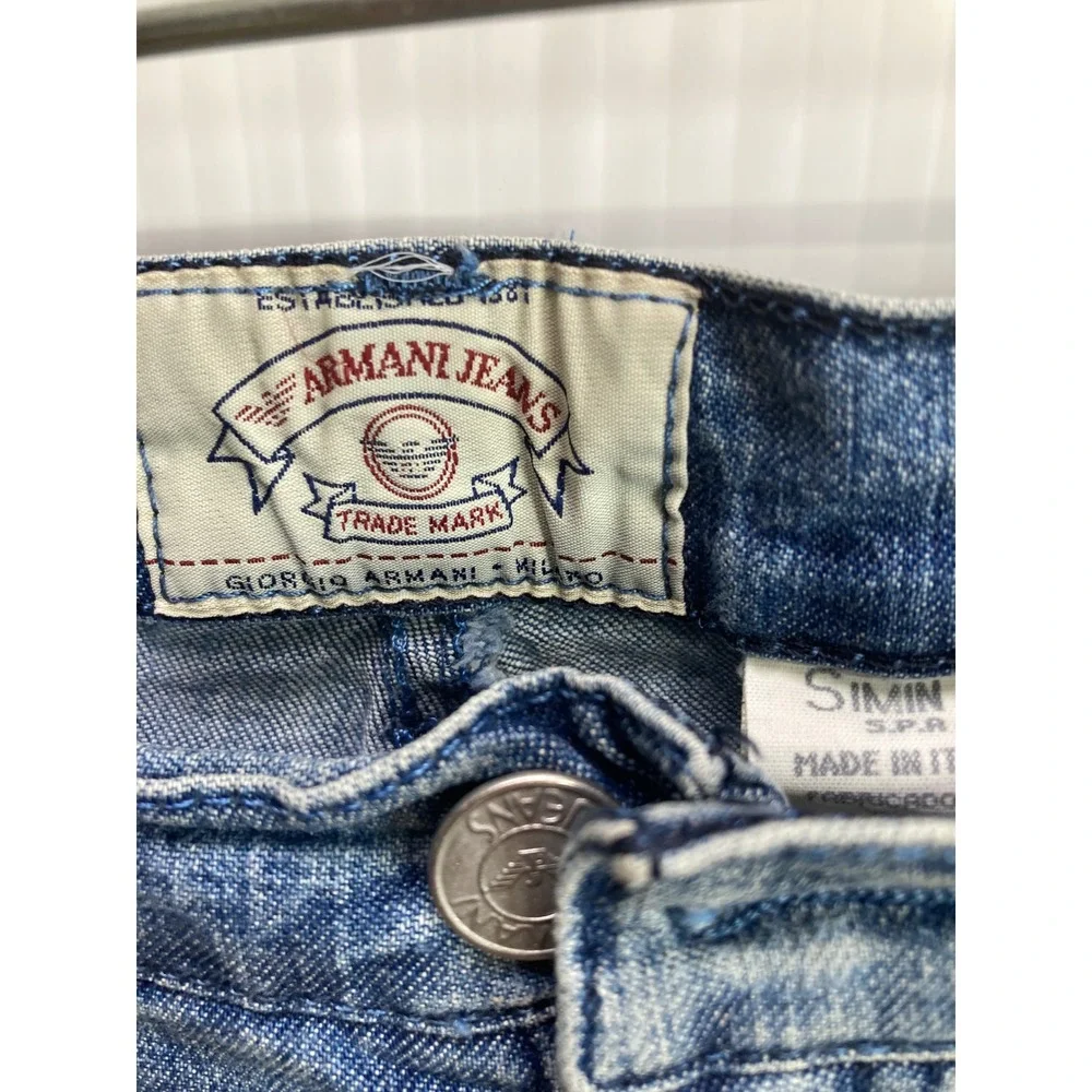 Armani Jeans Women's Blue Denim High‎ Waist Size 30 Slim Fit Jeans Made in Italy